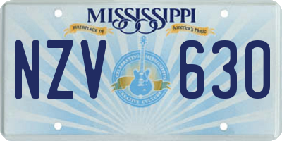 MS license plate NZV630