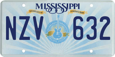 MS license plate NZV632