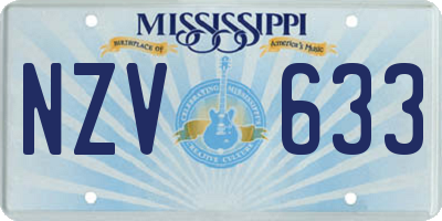 MS license plate NZV633
