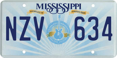 MS license plate NZV634