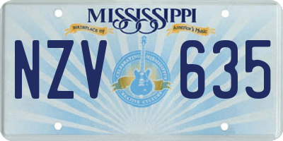 MS license plate NZV635