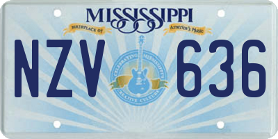 MS license plate NZV636