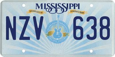 MS license plate NZV638