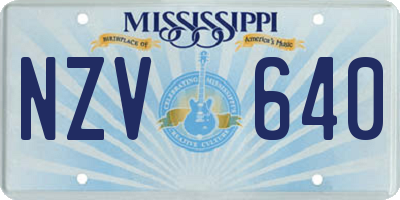 MS license plate NZV640