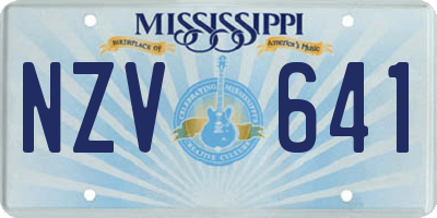 MS license plate NZV641