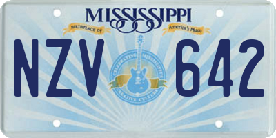 MS license plate NZV642
