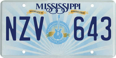 MS license plate NZV643