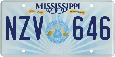 MS license plate NZV646