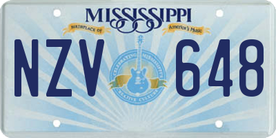 MS license plate NZV648