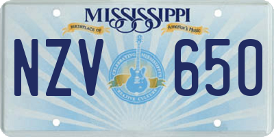 MS license plate NZV650
