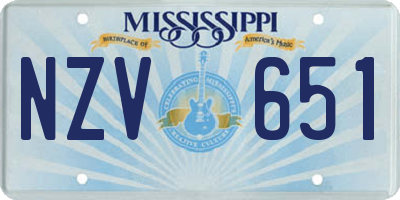 MS license plate NZV651