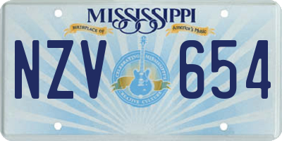 MS license plate NZV654