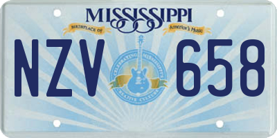 MS license plate NZV658