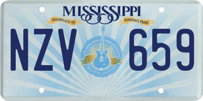 MS license plate NZV659
