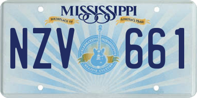MS license plate NZV661