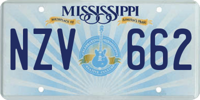 MS license plate NZV662