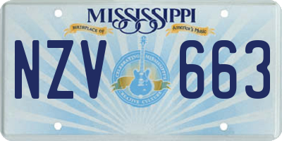 MS license plate NZV663