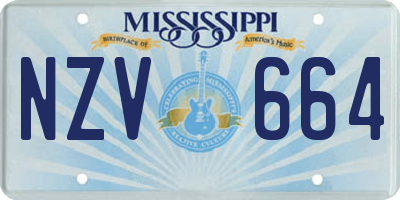 MS license plate NZV664