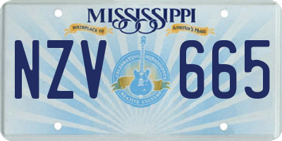 MS license plate NZV665