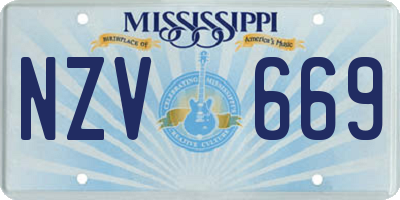 MS license plate NZV669