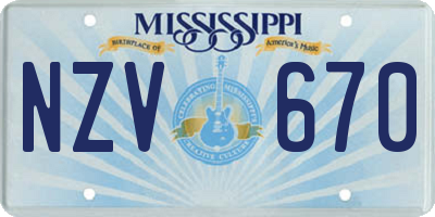 MS license plate NZV670