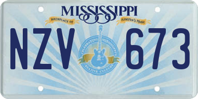 MS license plate NZV673