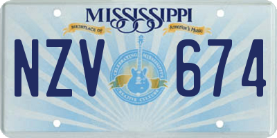 MS license plate NZV674
