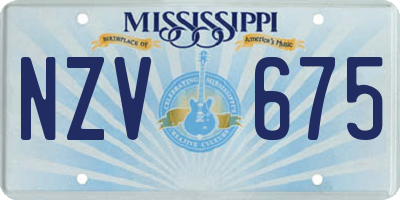 MS license plate NZV675