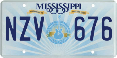 MS license plate NZV676