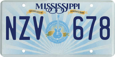 MS license plate NZV678