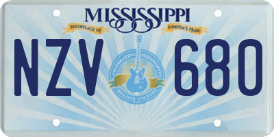 MS license plate NZV680