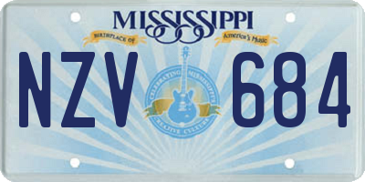 MS license plate NZV684