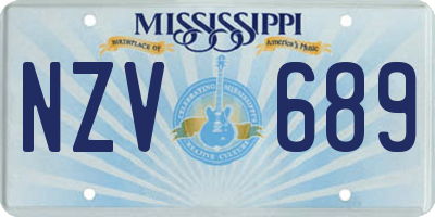 MS license plate NZV689