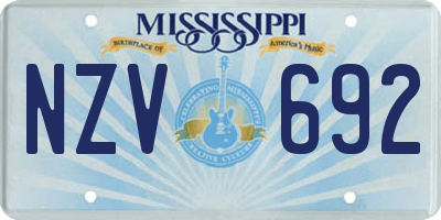 MS license plate NZV692