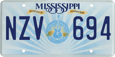 MS license plate NZV694