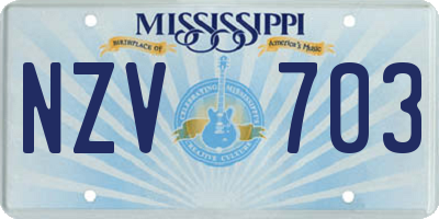 MS license plate NZV703