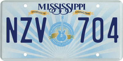 MS license plate NZV704