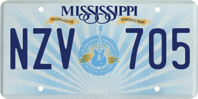 MS license plate NZV705