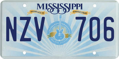 MS license plate NZV706