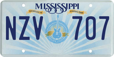 MS license plate NZV707