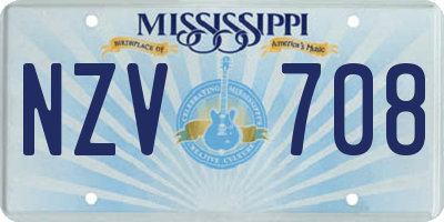 MS license plate NZV708
