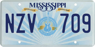 MS license plate NZV709