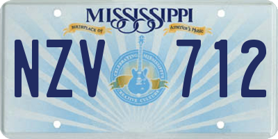 MS license plate NZV712