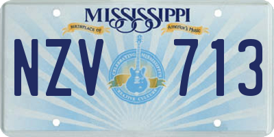 MS license plate NZV713
