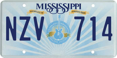 MS license plate NZV714