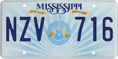 MS license plate NZV716