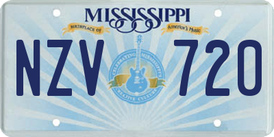 MS license plate NZV720