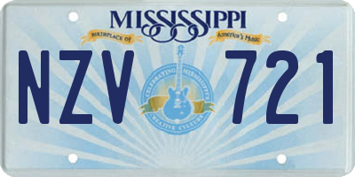 MS license plate NZV721