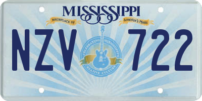 MS license plate NZV722