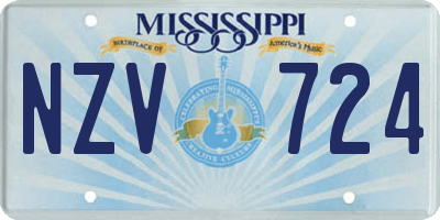MS license plate NZV724